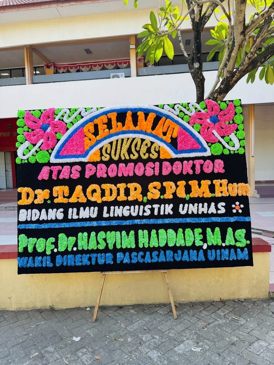 Sewa Karangan bunga 2,5x2 meter di Makassar
