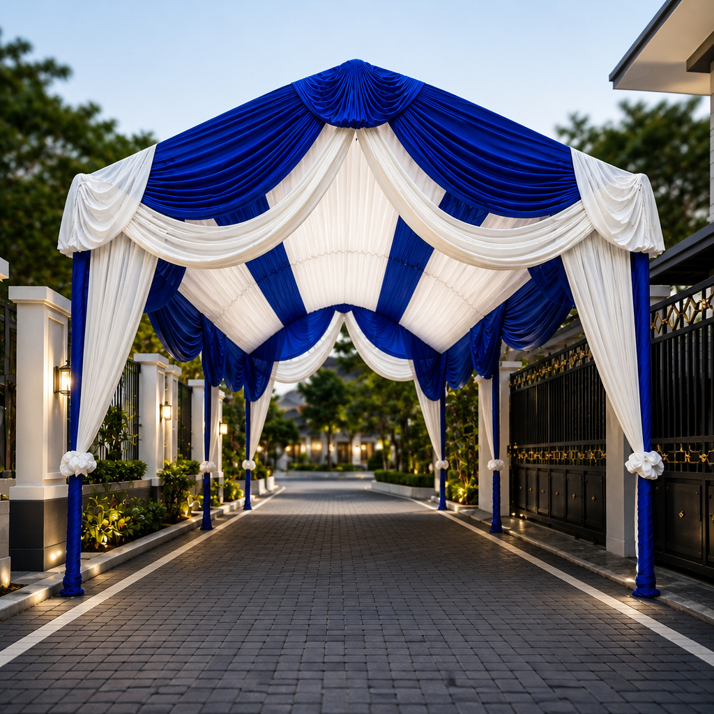 Sewa Tenda Terowongan 4x5  Semi Dekorasi Makassar