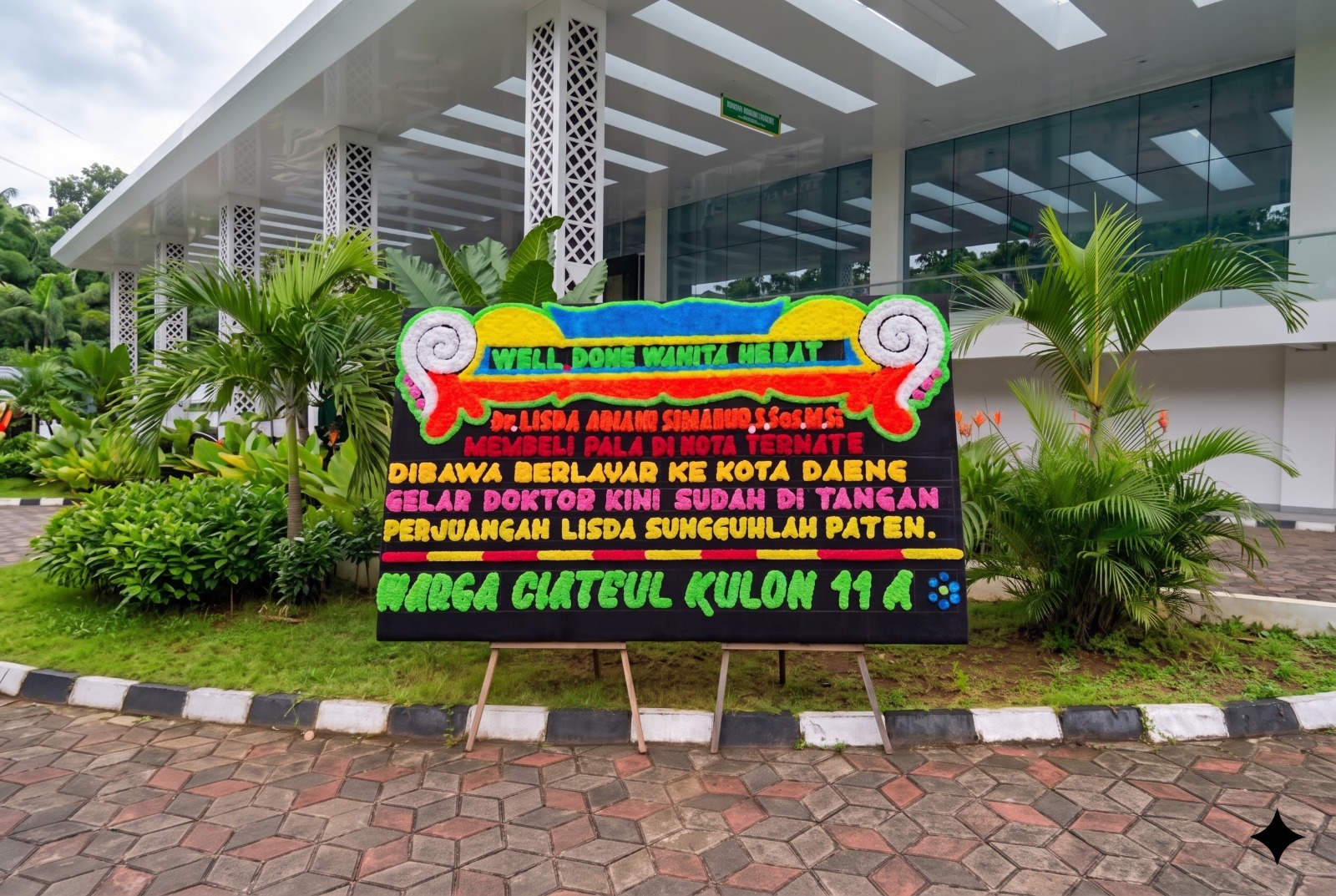 Sewa Karangan bunga 3x2 meter di Makassar