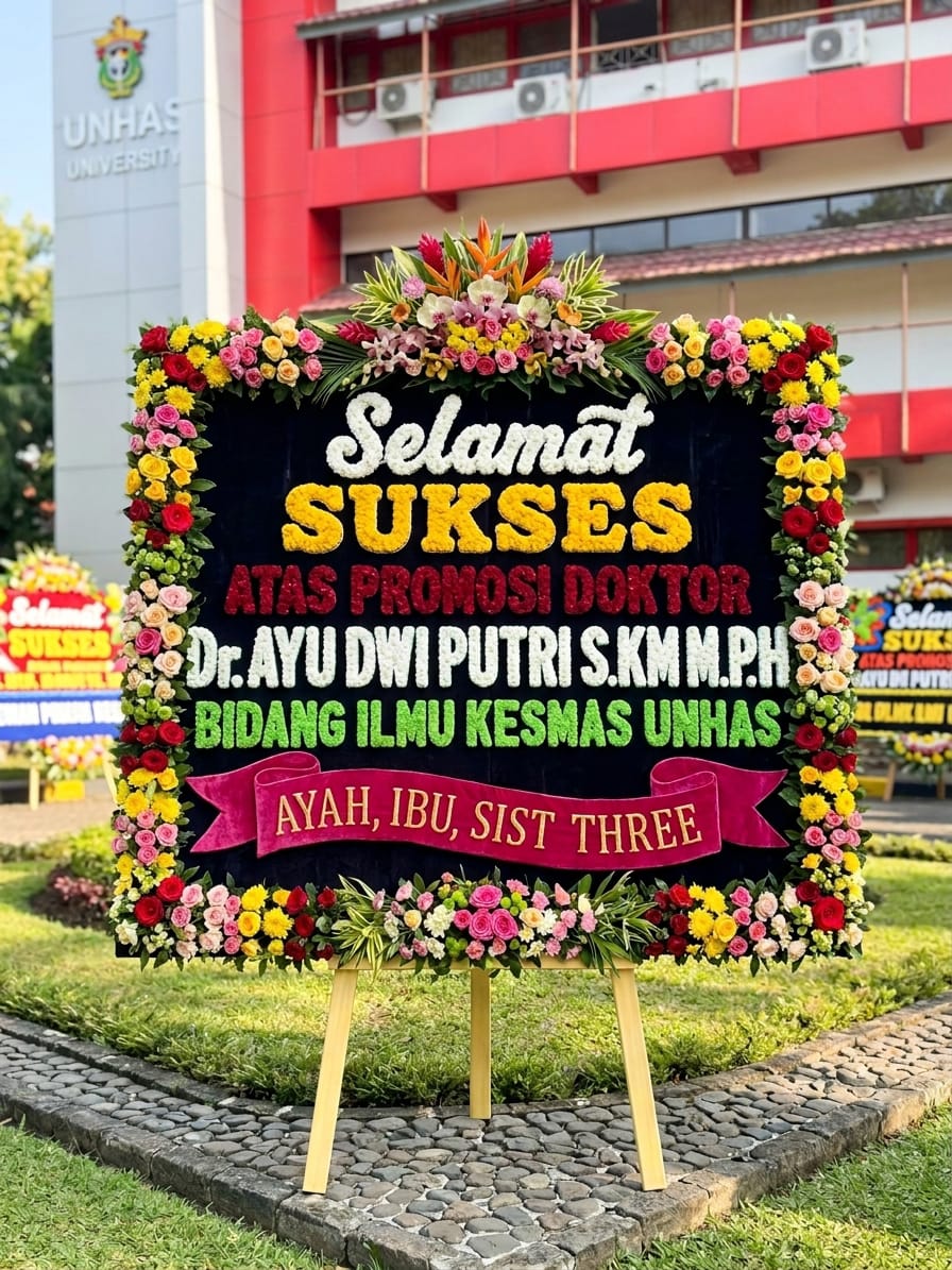 Sewa Karangan bunga 2x2 m di Makassar